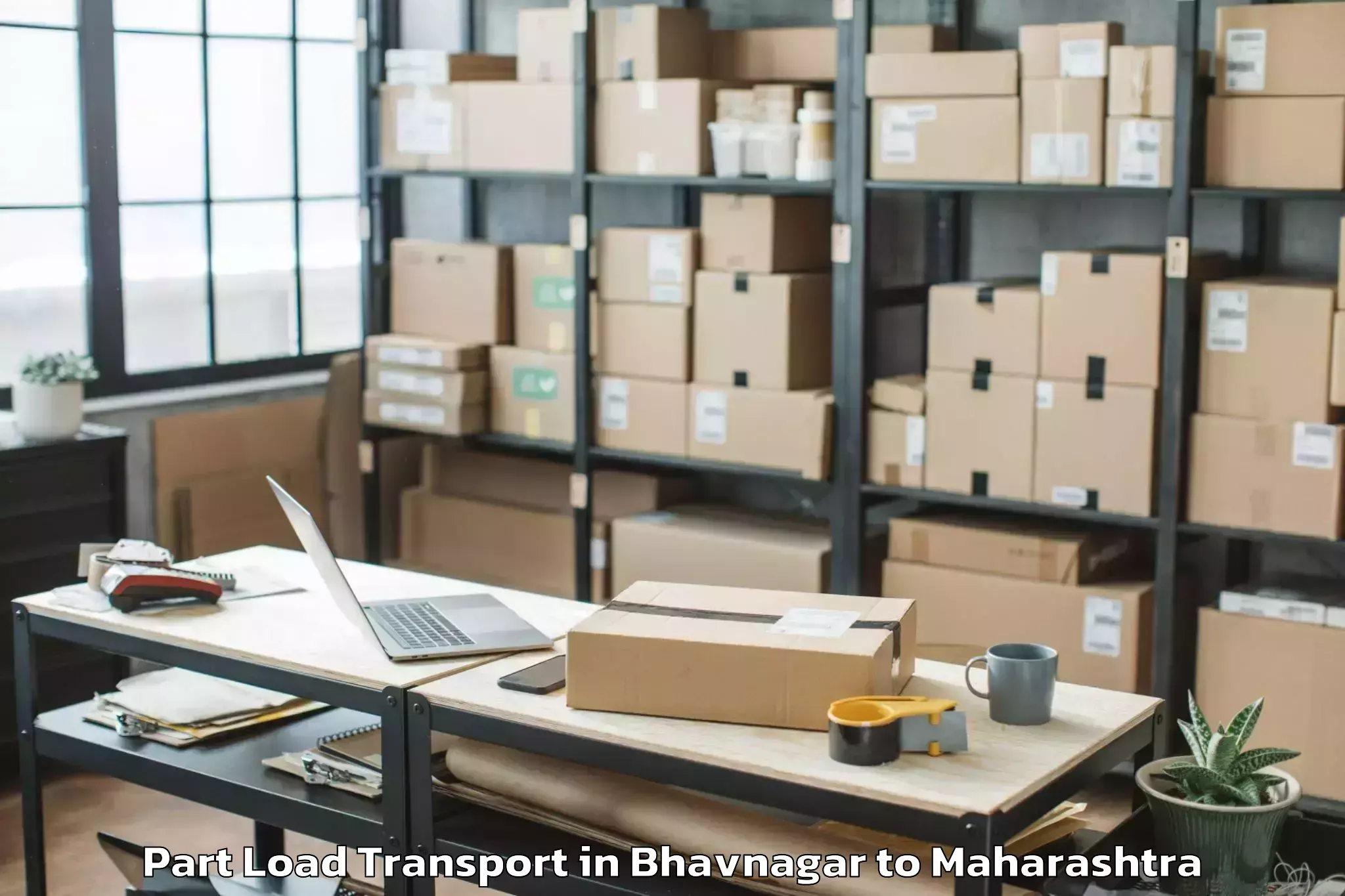 Book Bhavnagar to Airoli Part Load Transport Online